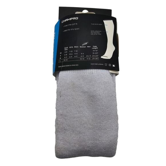 Champro White Sz LARGE Multi-Sport Athletic Over the Calf Sock NEW - Picture 1 of 3